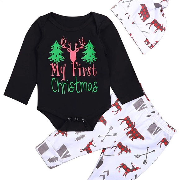 Other - 🎀HP💞Holiday New 3pc First Christmas Romper